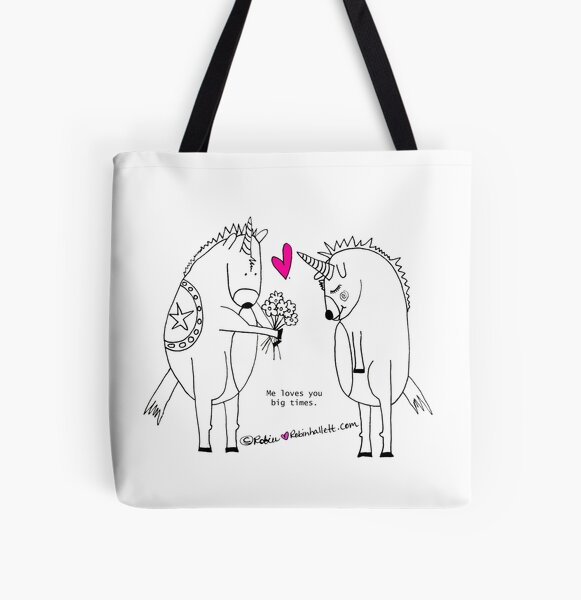 Unicorns in Love  All Over Print Tote Bag
