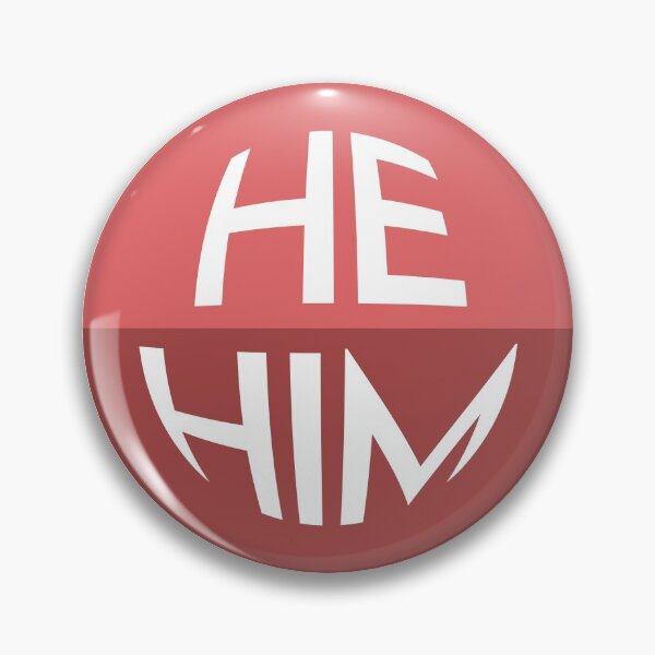 Item preview,  Scarlet Red Pronoun Pin | HE/HIM designed and sold by goofnmm.