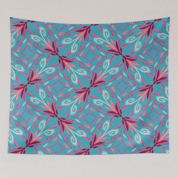 Artikelvorschau, Bright Teal, Hot Pink, and Blush Pink Swirly Geometric Pattern entworfen und verkauft von cozycaroline.