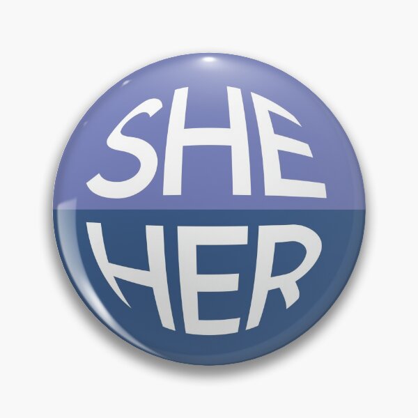 Item preview, Ocean Blue Pronoun Pin | SHE/HER designed and sold by goofnmm.