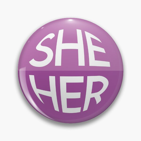 Item preview, Grape Purple Pronoun Pin | SHE/HER designed and sold by goofnmm.