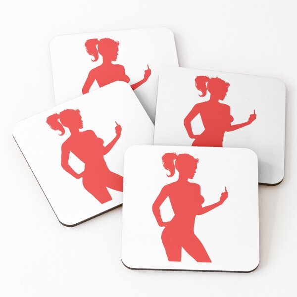 Item preview, WOMAN SILHOUETTE GIVING MIDDLE FINGER designed and sold by 999shirts.