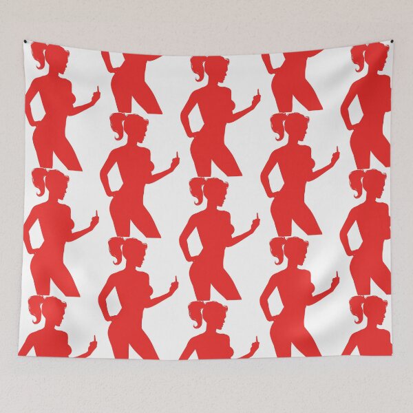 Item preview, WOMAN SILHOUETTE GIVING MIDDLE FINGER designed and sold by 999shirts.