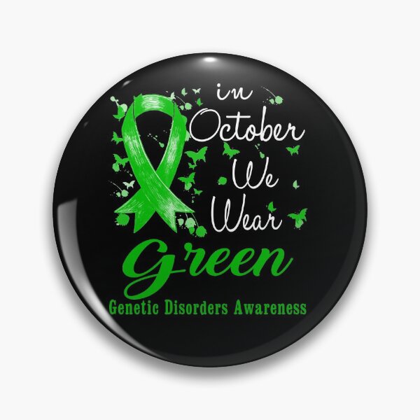 Item preview, In October We Wear Green Ribbon Genetic Disorders Awareness designed and sold by largellie.