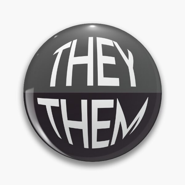Item preview, Slate Grey Pronoun Pin | THEY/THEM designed and sold by goofnmm.
