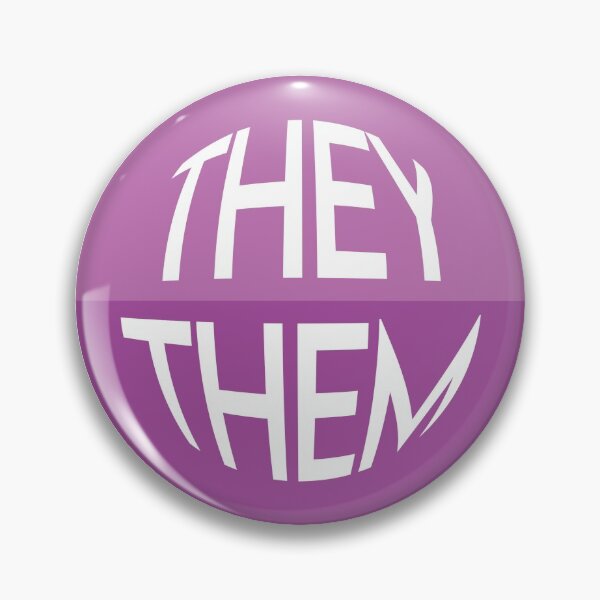 Item preview, Grape Purple Pronoun Pin | THEY/THEM designed and sold by goofnmm.