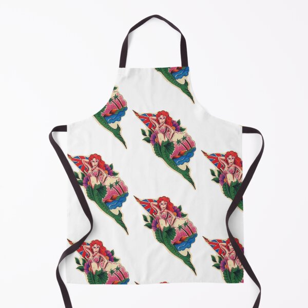 Item preview, MERMAID AND UNIONJACK FLAG old school tattoo colour design art designed and sold by 999shirts.