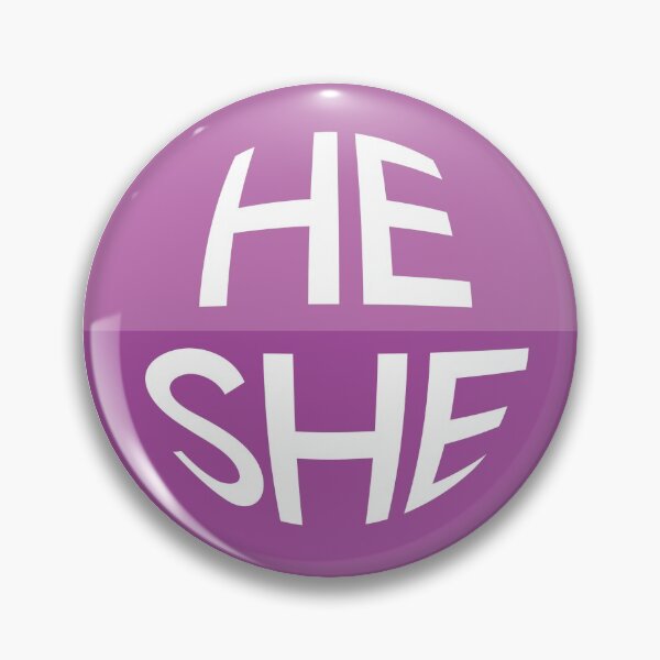 Item preview, Grape Purple Pronoun Pin | HE/SHE designed and sold by goofnmm.