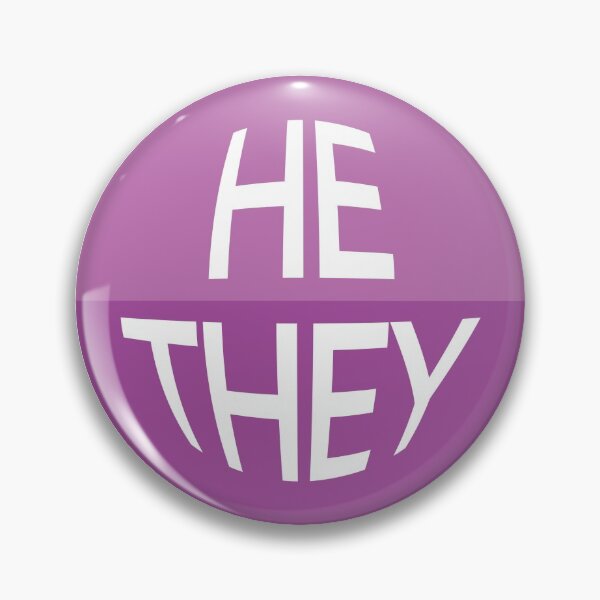 Item preview, Grape Purple Pronoun Pin | HE/THEY designed and sold by goofnmm.