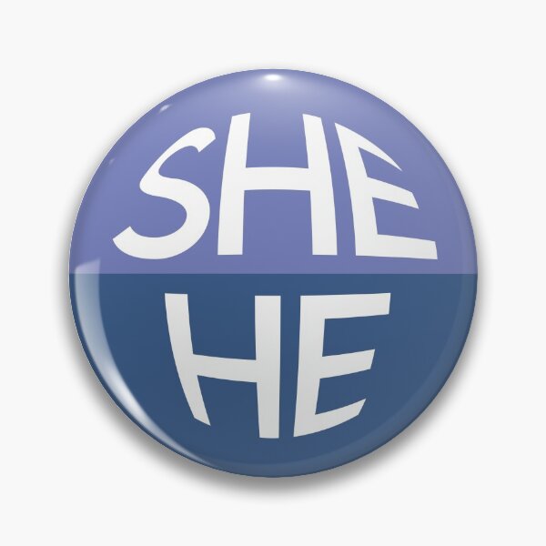 Item preview, Ocean Blue Pronoun Pin | SHE/HE designed and sold by goofnmm.
