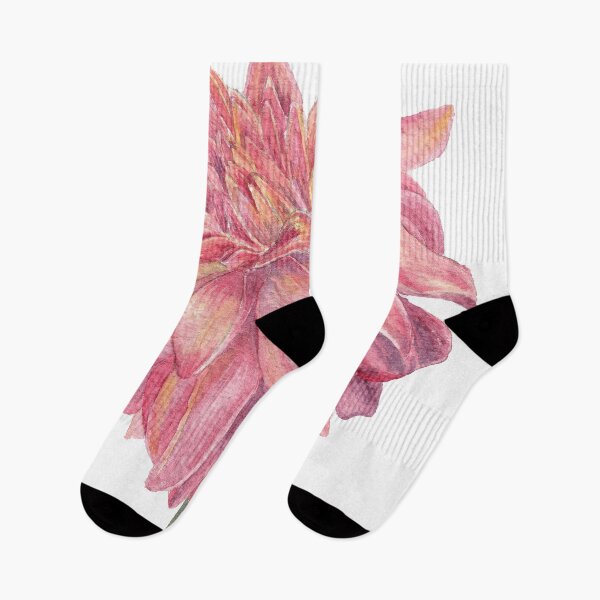 Item preview, Watercolor daliah watercolor botanical painting pink and yellow designed and sold by L'Atelier Oranjade.