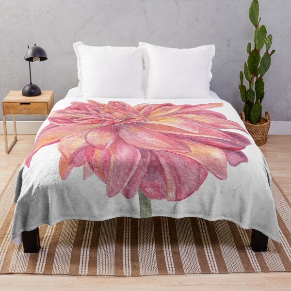 Item preview, Watercolor daliah watercolor botanical painting pink and yellow designed and sold by L'Atelier Oranjade.