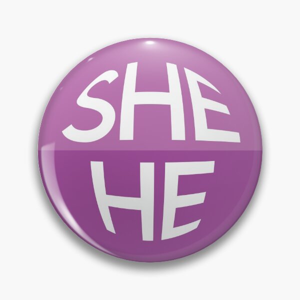 Item preview, Grape Purple Pronoun Pin | SHE/HE designed and sold by goofnmm.