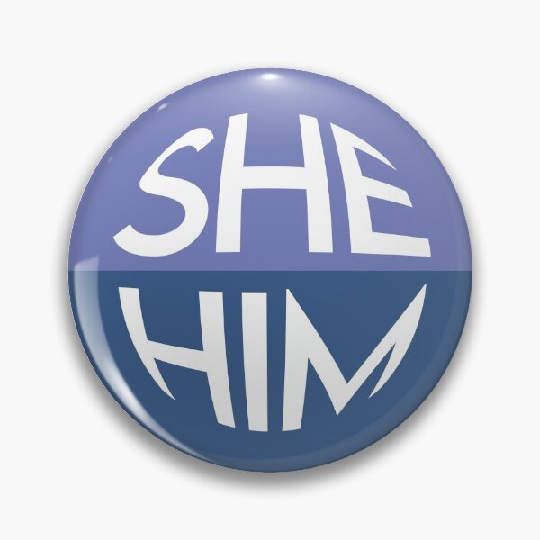 Item preview, Ocean Blue Pronoun Pin | SHE/HIM designed and sold by goofnmm.