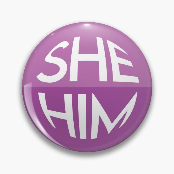 Item preview, Grape Purple Pronoun Pin | SHE/HIM designed and sold by goofnmm.