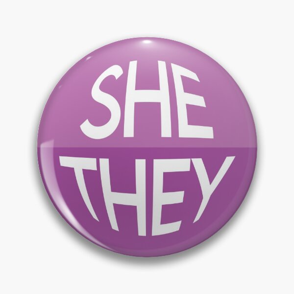 Item preview, Grape Purple Pronoun Pin | SHE/THEY designed and sold by goofnmm.