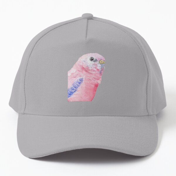 Bourke's parrot pink bird watercolor portrait Baseball Cap