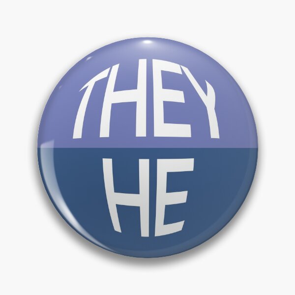 Item preview, Ocean Blue Pronoun Pin | THEY/HE designed and sold by goofnmm.