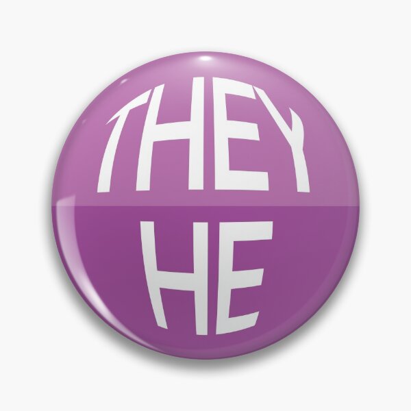 Item preview, Grape Purple Pronoun Pin | THEY/HE designed and sold by goofnmm.