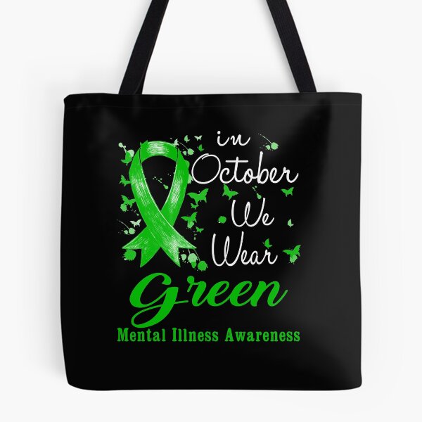 Item preview, In October We Wear Green Ribbon Mental Illness Awareness designed and sold by largellie.