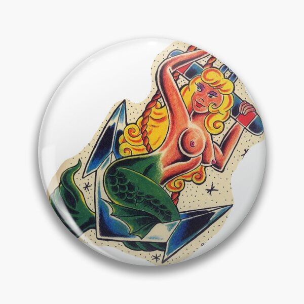 Item preview, MERMAID ANCHOR TATTOO sailor flash pinup design  designed and sold by 999shirts.