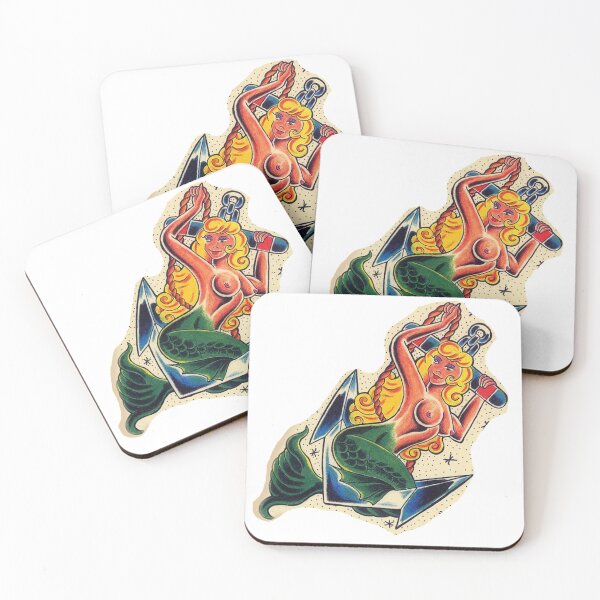 Item preview, MERMAID ANCHOR TATTOO sailor flash pinup design  designed and sold by 999shirts.