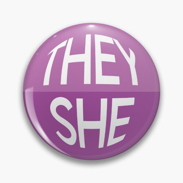 Item preview, Grape Purple Pronoun Pin | THEY/SHE designed and sold by goofnmm.
