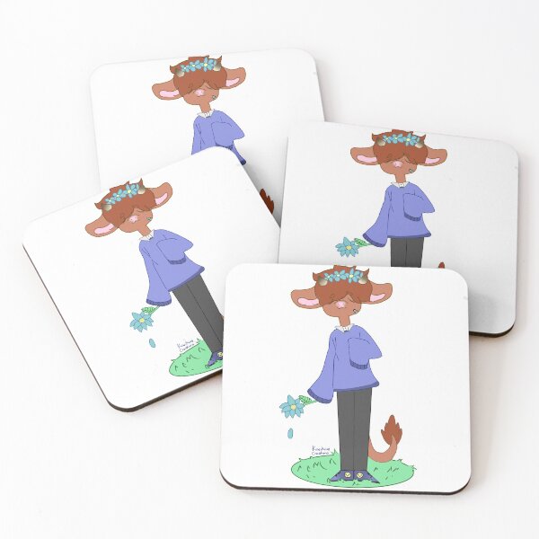 Item preview, Cute Fluffy Cow picking flowers ( jaxson) designed and sold by KiwiKumis.