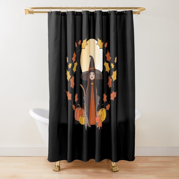Halloween Wizard's Library Books and Candles Shower Curtain Set Bathroom Decor 