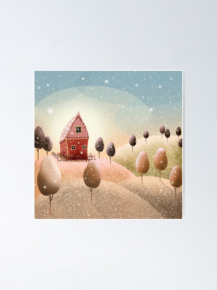Póster «Día nevado en pueblo de dibujos animados» de Mashusha-art | Redbubble Póster «Día nevado en pueblo de dibujos animados» de Mashusha-art | Redbubble