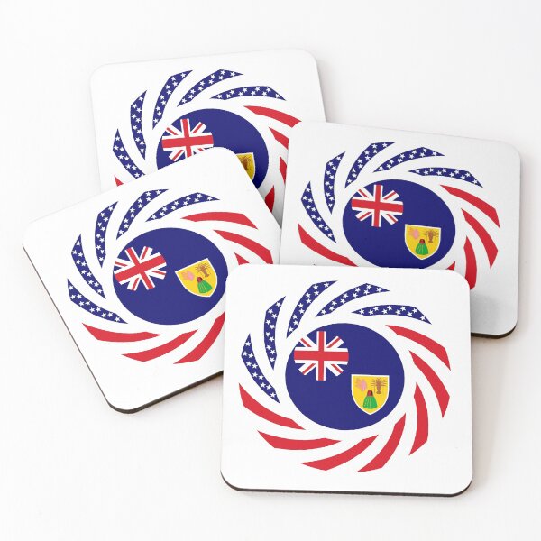 Item preview, Turks & Caicos Islander American Multinational Patriot Flag Series designed and sold by Carbon-Fibre Media.