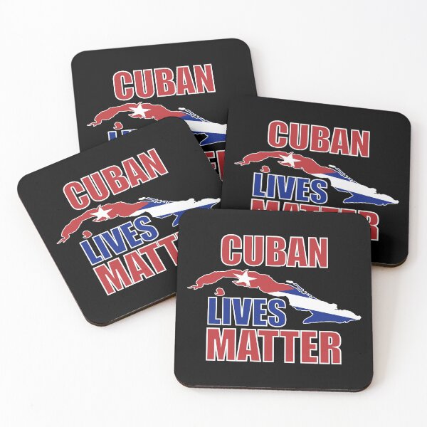 Item preview, Cuban Lives Matter Cuban Flag with Cuba Outline on Black designed and sold by Gsallicat.