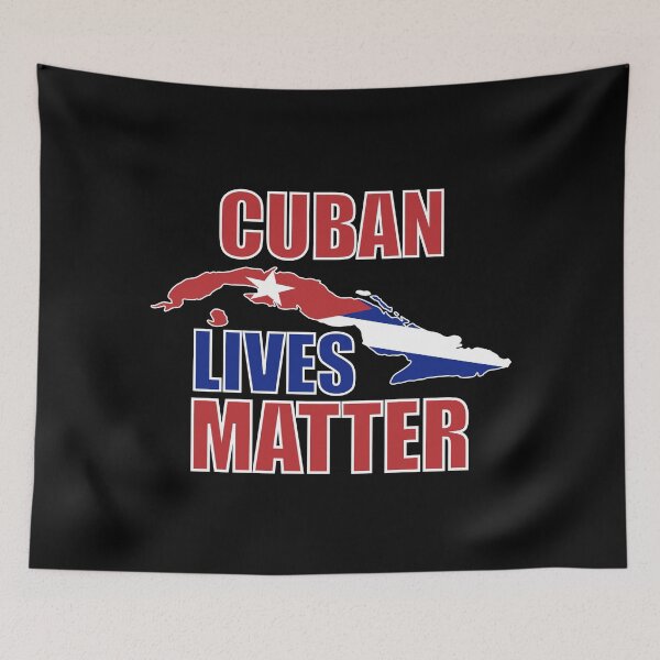 Item preview, Cuban Lives Matter Cuban Flag with Cuba Outline on Black designed and sold by Gsallicat.