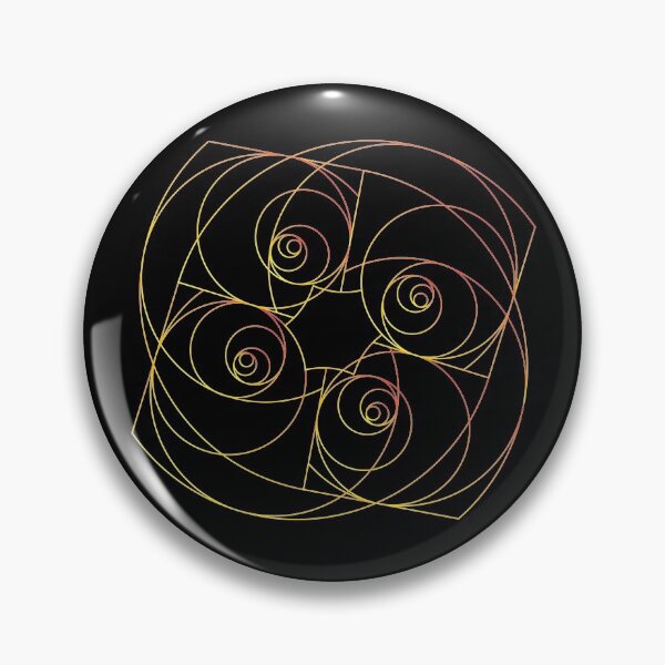 Artikelvorschau, Goldener Mittelwert Fibonacci-Spiral-Mandala entworfen und verkauft von Huhnerdieb Apparel.