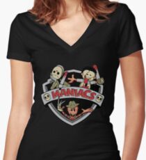 MANIACS! Women's Fitted V-Neck T-Shirt