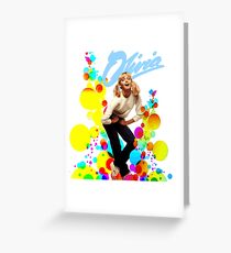 Olivia Newton-John Retro 70's Greeting Card