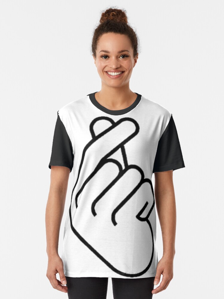 Alternate view of Korean Finger Heart Ver. 2 Graphic T-Shirt