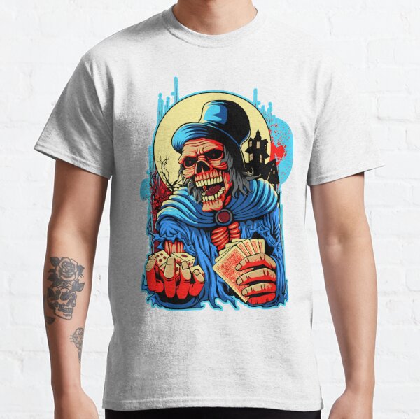 Wellcoda Skull Poker Card Mens Long Sleeve T-shirt Play Gamble Graphic Design 