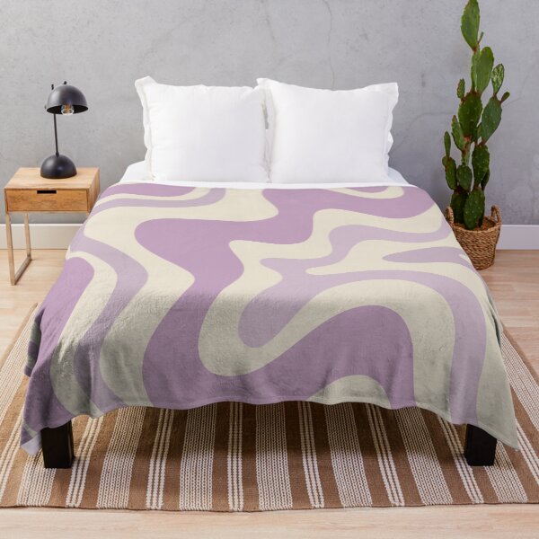 Item preview, Retro Liquid Swirl Abstract Pattern in Lavender and Cream designed and sold by kierkegaard.