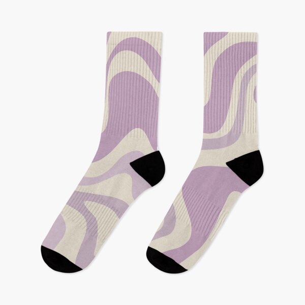 Item preview, Retro Liquid Swirl Abstract Pattern in Lavender and Cream designed and sold by kierkegaard.