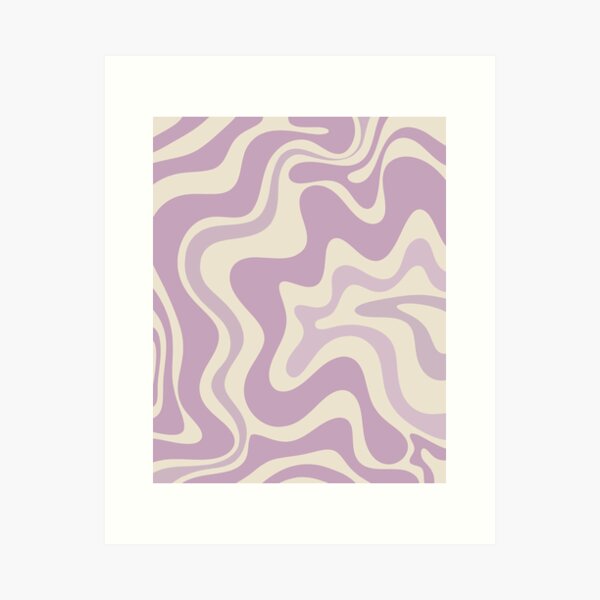 Item preview, Retro Liquid Swirl Abstract Pattern in Lavender and Cream designed and sold by kierkegaard.