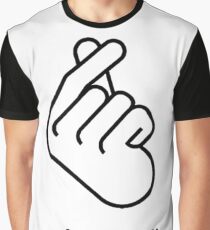 Camiseta gráfica Korean Finger Heart "Te Amo" Hangul