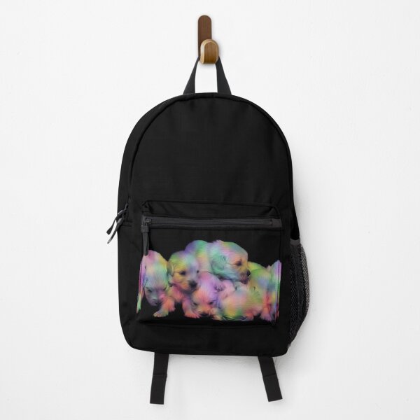 Artistic Colorful Cute Golden Retriever Puppy Pack Backpack