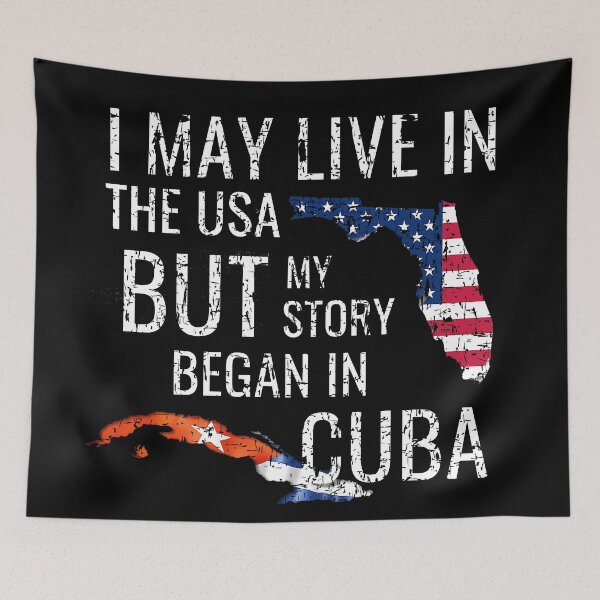 Item preview, I May Live In The Usa BUT My Story Began In Cuba | Cuban Flag | American Flag | Vintage designed and sold by NoirOwned.