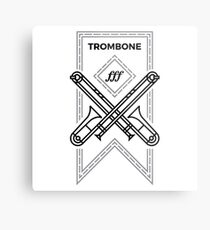 Trombone - Black & Gray Metal Print