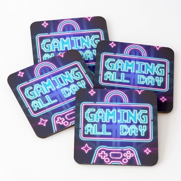 Item preview, Gaming All Day Neon Art Typography  designed and sold by Vectorheroes.