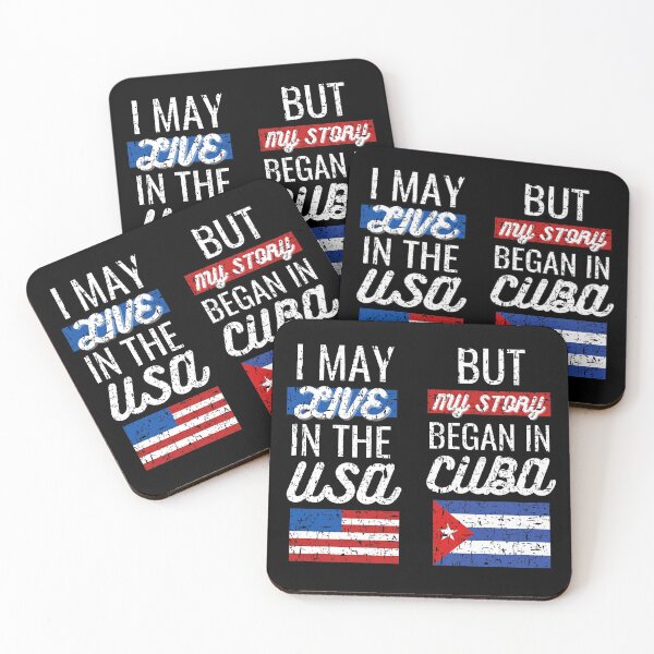 Item preview, I May Live In The Usa But My Story Began In Cuba | Cuban Flag | American Flag | Cursive | Vintage designed and sold by NoirOwned.