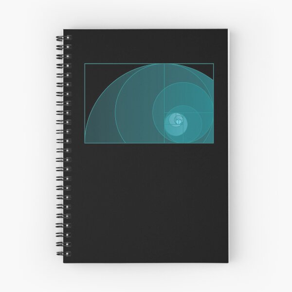 Aperçu de l'œuvre Golden Mean Fibonacci Spirale Géométrie Sacrée en Bleu créée et vendue par Huhnerdieb Apparel.