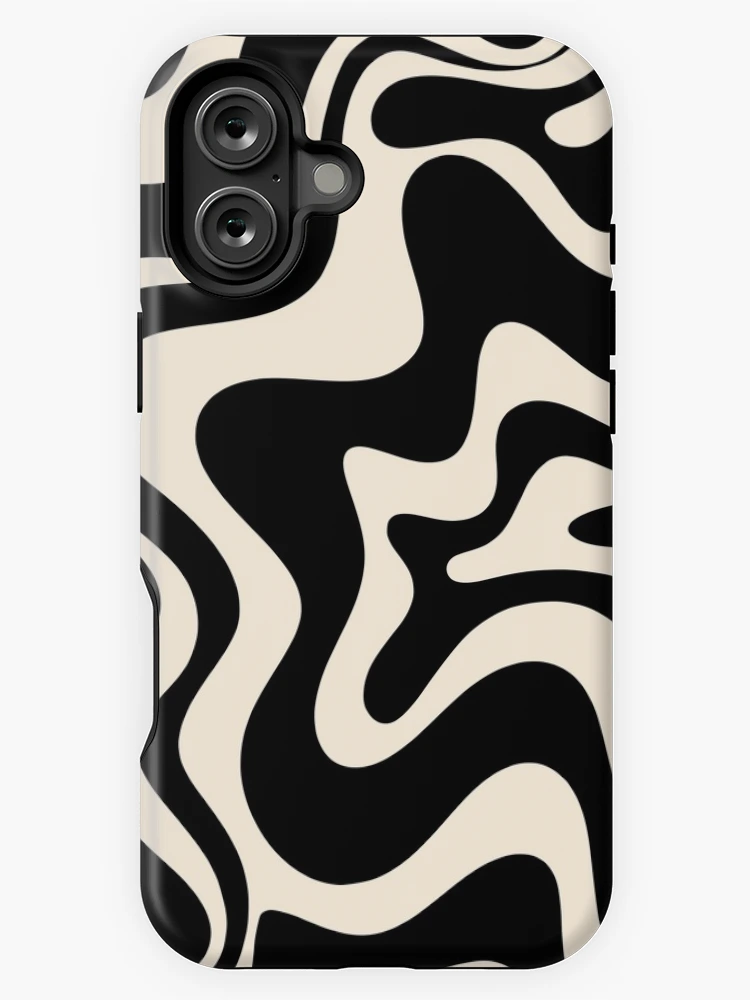 iPhone・スマホケース Society6 classic - natural, cream and black by Her Art Retro Liquid Swirl Abstract Pattern in Black and Almond