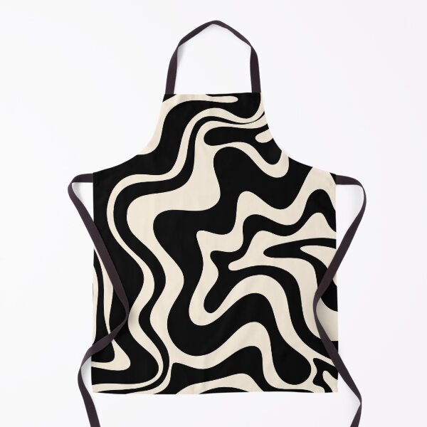 Vista previa del artículo con la obra «Patrón abstracto de remolino líquido retro en negro y crema de almendras», diseñado y vendido por kierkegaard.